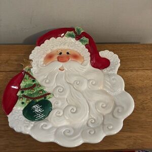 Fitz and Floyd Essentials Santa Merry Christmas Cookie Plate